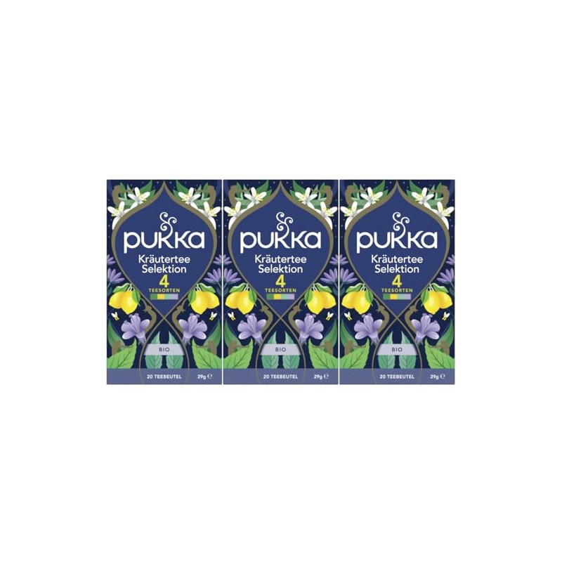 Pukka Tea Organic Herbal Tea Selection Pack of 3 60