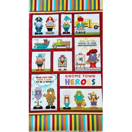 Henry Glass & Co. New Gnome Town Hero's Fabric Panel By Henry Glass 44"L x 24.5"W Quilting Sewing