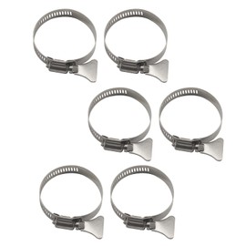 65-89mm Thumb Screw Key Adjustable Hose Clamps 304 Stainless Steel Worm Drive Pipes Clamps （6 Pieces)