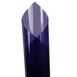 Transparent Decorative Window Film Anti UV Colorful Adhesive Vinyl Heat Insulation Solar Window Tinting Sheets Glass Film for Christmas Home Decoration, 17.7Inch x 78.7Inch, Purple