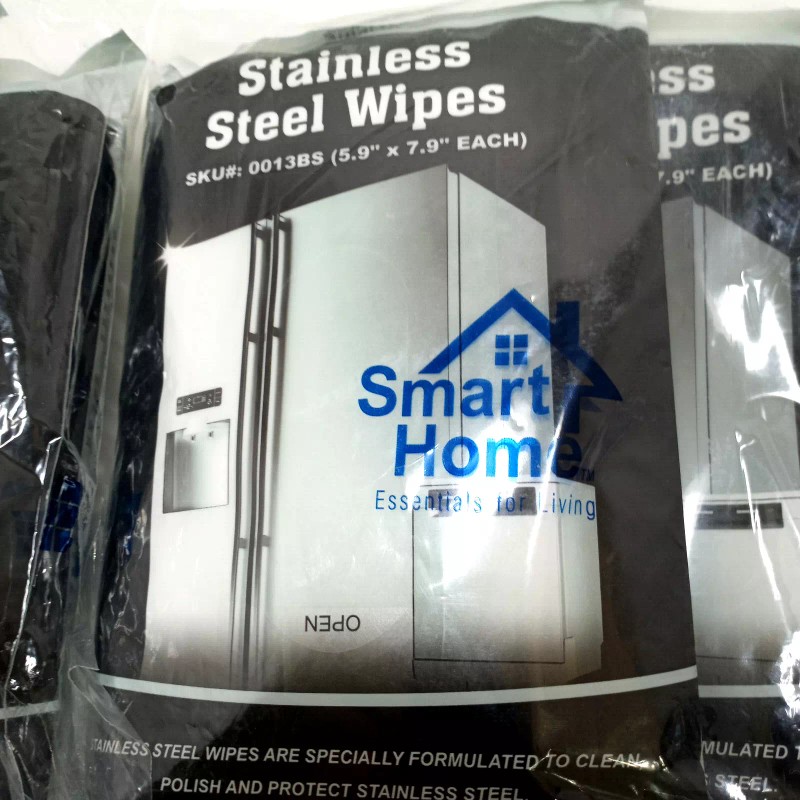 Smart Home Stainless Steel Wipes 30 Count Set of 2