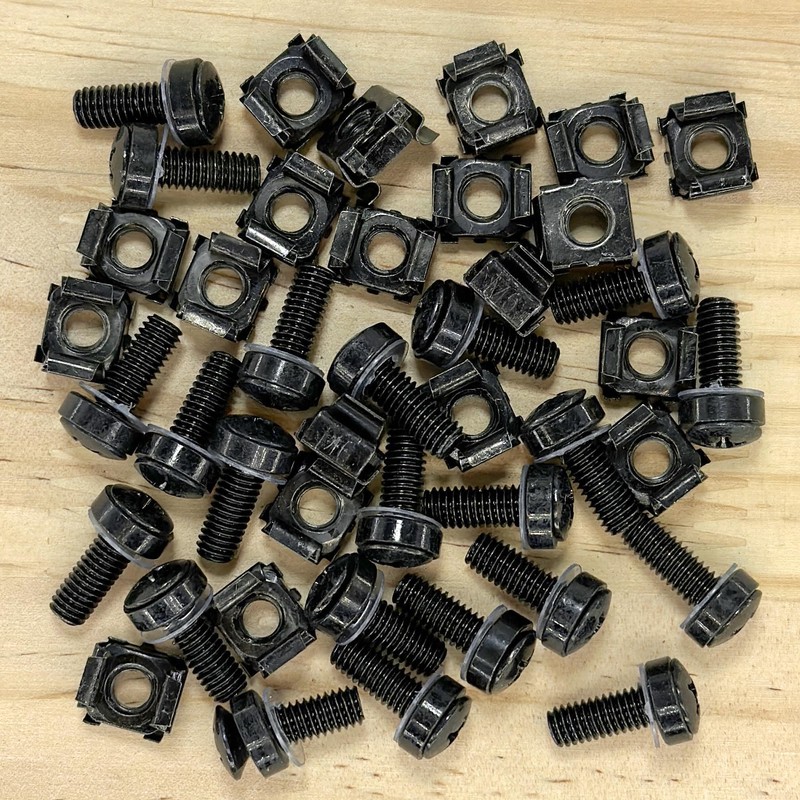 40 Sets M6 Mount Cage Nuts screws,Rack Mounting Bolts for