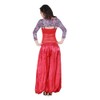 MUNAFIE Belly Dance Arab Carnival Satin Pants Hot Red