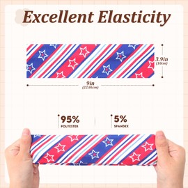 AWAYTR 6Pcs Wide Headbands for Women Non Slip Soft Elastic Hair Bands for Women's Hair for Workout Sports (Flag Print, Standard)