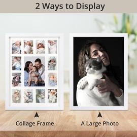 Hodeframe School Year Picture Frame Baby First Year Keepsake K-12 Graduation Photo Frames, 12x16 Multi Picture Frame-13 Opening,Great for Children's Photos, Collection Cards, Landscape,2 Pack