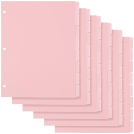 6 Sets 8 Tab Pink Binder Dividers for 3 Ring Binders 8.5 x 11 Inch Binder Dividers with 3 Hole Punched Page Dividers Sturdy Binder Index Dividers for School (Pink)