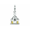 Amore LaVita Sterling Silver Enameled Church Bell Lobster Clasp Charm