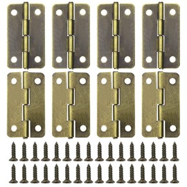 WMYCONGCONG 50 PCS Mini Hinges with 200 PCS Hinge Screws, 1.14” x 0.67” Retro Door Small Hinges Vintage Folding Butt Hinges Hardware for Doors Cabinet Wooden Boxes Jewelry Case (Bronze)