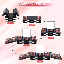 MISS ROSE Set de Maquillaje Todo en Uno, 148 Colores Paleta de Maquillaje, Kit Todo en Uno para Principiantes y Regalos (Adolescentes, Mujeres)