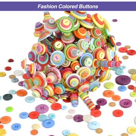 Buttons for Crafts, 1000PCS Buttons Mixed Colours and Sizes Round Resin Buttons for Craft Arts Knitting Sewing Cardigans DIY Handmade (9mm-13mm)