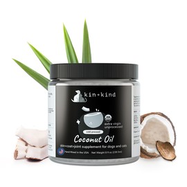 kin+kind Organic Coconut Oil for Dogs & Cats – Natural Pet Supplement for Healthy Skin, Coat & Paws – Cold Pressed Extra Virgin Coconut Oil – Dog Nose Balm for Itchy Skin & Dry Noses – 8 fl oz Medium