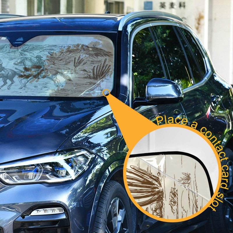 Qilmy Car Windshield Sun Shade Automotive Sunvisor Protector Foldable for