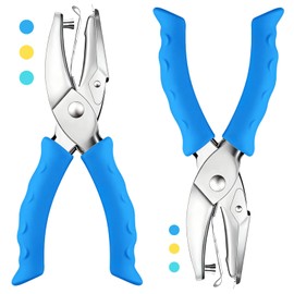 2 Pcs Hole Punch, 1/4" and 1/8" Hole Puncher with Blue Soft Grip