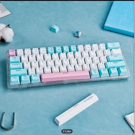 E-YOOSO Z-11T 60% Mechanical Keyboard, Mechanical Gaming Keyboard Wired With LED Backlit, Ultra-Compact 60 Percent Computer Keyboard For Windows, Mac OS (White Blue) - Color: Color: Red Switch