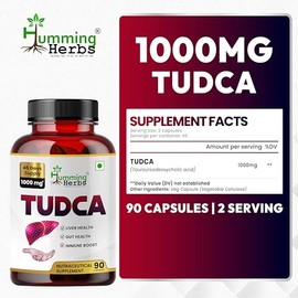 Humming Herbs Tudca 1000 Mg  90 Cpsulas  Suplemento de cido Tauroursodesoxiclico  Apoyo Biliar Y Alternativa A Las Enzimas Digestivas  Vegano Y Sin...