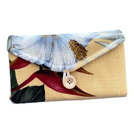 Travel Jewelry Organizer Bag in Tropical Bark Cloth Fabric
