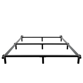 VTWAZAST Full Size Bed Frame, 7 Inch Metal Heavy Duty Base for Box Spring, 9-Leg Support, Non-Slip, Noise-Free, Easy Assembly, Black