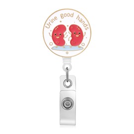 MEDFOLY Medical Kidney Badge Reel Holder, Funny Urology Doctor Nurse Enamel ID Badge Clip Reels Retractable