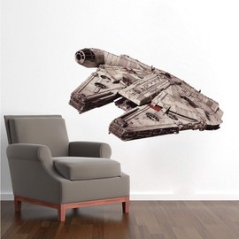 Star War Decals Falcon Sticker - Millennium Falcon Wall Decal Removable Wall Decor Dorm Room Stickers Wall Decor for Dorm Room Living Room Bedroom, s28