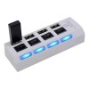 Hub Usb De 4 Puertos Usb 2.0 Blanco Con Switch Individual