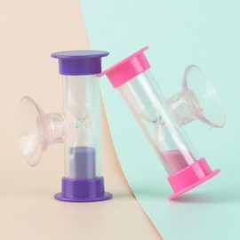 2pcs Blue Toothbrush Timer for Kids 2mins Sand Clock Timer 2 Minute Sand Timer for Kids, Plastic Suction Cup Hourglass Sandglass Desktop Ornament Party Favors