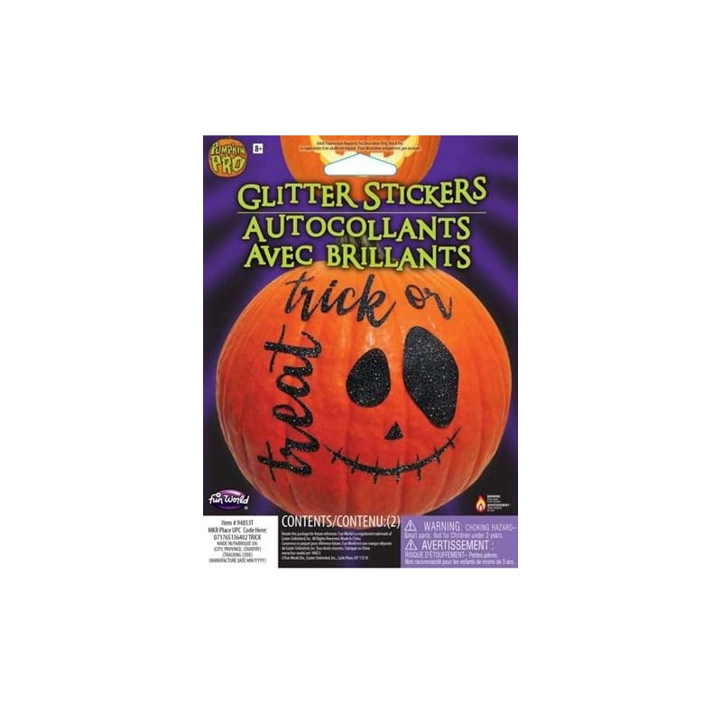 Trick or Treat Pumpkin Glitter Sticker Kit - ST