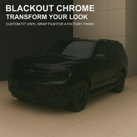 BOGAR TECH DESIGNS Rear Chrome Delete Overlay Compatible with Ford Expedition Max 2022-2024, Gloss Black