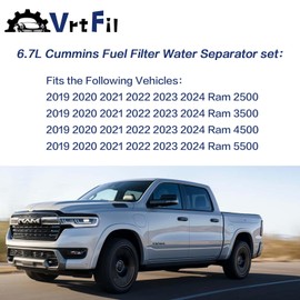 6.7L Cummins Fuel Filter Water Separator Oil Filter Set - Replaces OE 68157291AA, 68436631AA, 5083285AA - Fit for 2019-2024 Dodge Ram 2500/3500/4500/5500