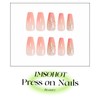 IMSOHOT Press on Nails Long Coffin Fake Nails with Pink