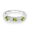 Gem Stone King 925 Sterling Silver Green Peridot and White