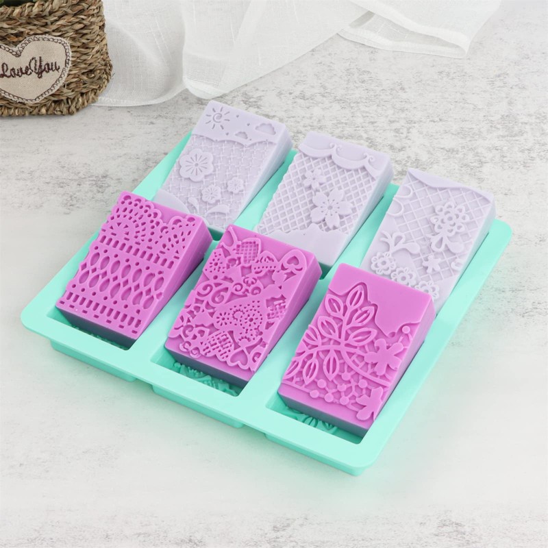 Rectangle Silicone Soap Molds - 2pc Set New 6 Cavity