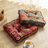 ELEFOCUS Blue Bohemian Seat Cushion,Indoor Boho Chair Cushions for Dining