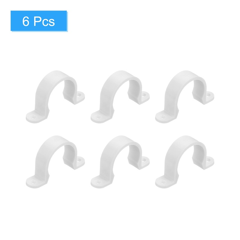 sourcing map 6Pcs PVC Pipe Straps, 32mm(1-1/4") Plastic Conduit Strap