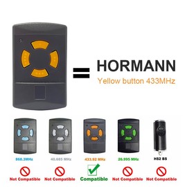 433.92 MHz Garage Door Opener for Handheld Transmitter, Garage Door Remote Control Compatible with Hörmann 433 MHz Hormann HSM2 HSM4 HS1 HS2 HS4 HSE2 HSZ1 HSZ2 HSP4 Pack of 2