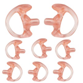 PZYPYM Walkie Talkie Small Medium Large Ear Mold Silicone Earpieces Surveillance Two Way Radio Mould Replacement Right Left Molded Ear Plug Earmold in-Ear Molding Kit(4Pack) (Red Medium)