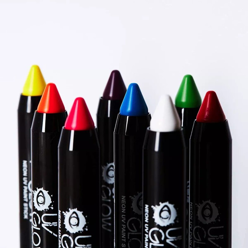 Uv Glow 8 Plumones Para Cuerpo Body Paint Stick Uv