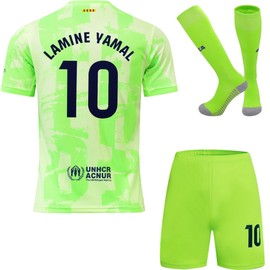 DMDMK Yamal #10 Green Third Jersey Shorts and Socks Children and Youth Size (Green, 26 (8-9 Years))
