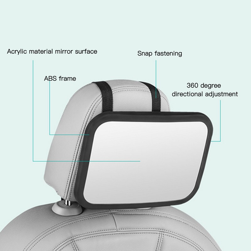 Baby Car Mirror Shatterproof 360 Degrees Adjustable Safe Durable Infant