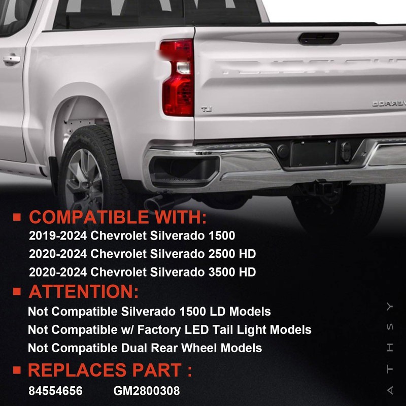 Halogen Tail Light Compatible With 2019-2024 Chevy Silverado 1500 2500HD