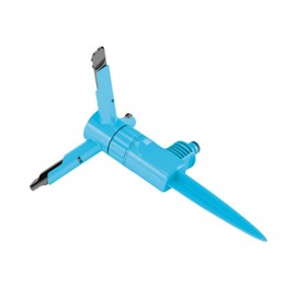 Cellfast ERGO SZ Circular Sprinkler on Triangular Base, Three Arms, 12 Spout Openings, Max. Irrigation Area is 200 m2, 53-415, Blue, 20 x 20 x 0.1 cm