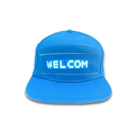 Lvpradior LED Hats,Programmable Mobile APP Control Colorful LED Cap,Editable Text,animation,music,graffiti,DIY design for Birthday Party,Concert,Carnival,Bars,Clubs (UK, Numeric, 1, 4, Blue)
