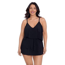 TrimShaper Women's Emelia Swim Dress, Black, 16