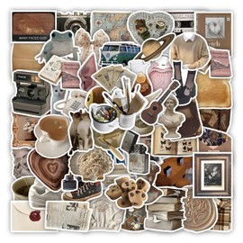 Pack of 60 Vintage Stickers for Water Bottles, Retro Vinyl Aesthetic Vsco Nostalgic Stickers, Laptop, Skateboard, Computer, Phone Sticker B