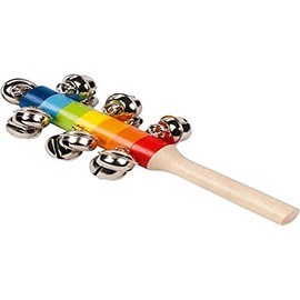 Goki 61913 Cymbal Stick with 13 Jingle Bells Length 18 cm Wood