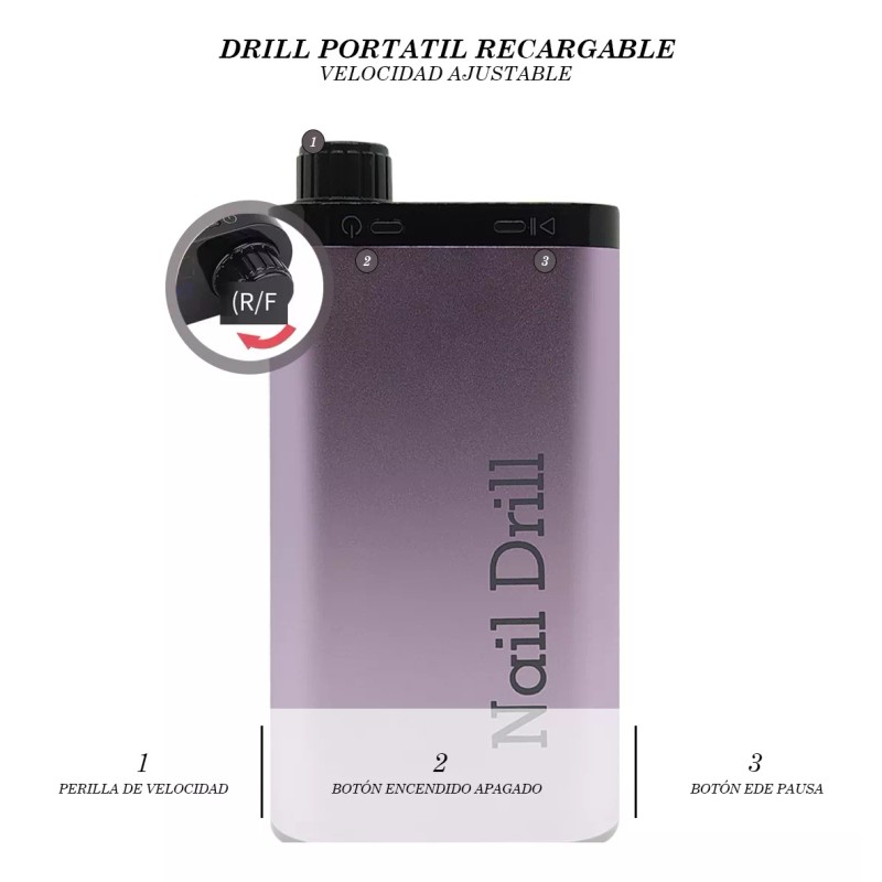 Obp Pulidor Drill Recargable Para Uñas Portátil 35000 Rpm
