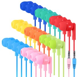 Gaosen 10 Pack Bulk Kids Earbuds for School Classroom Children, Wired in-Ear Headphones 3.5mm Affordable Earphones for Student Boys Girls Toddler Teen and Adult (Mixed Colors)