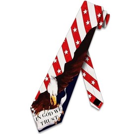 Steven Harris Patriotic Ties Mens In God We Trust Neckties US Flag Tie for Men Eagle Necktie