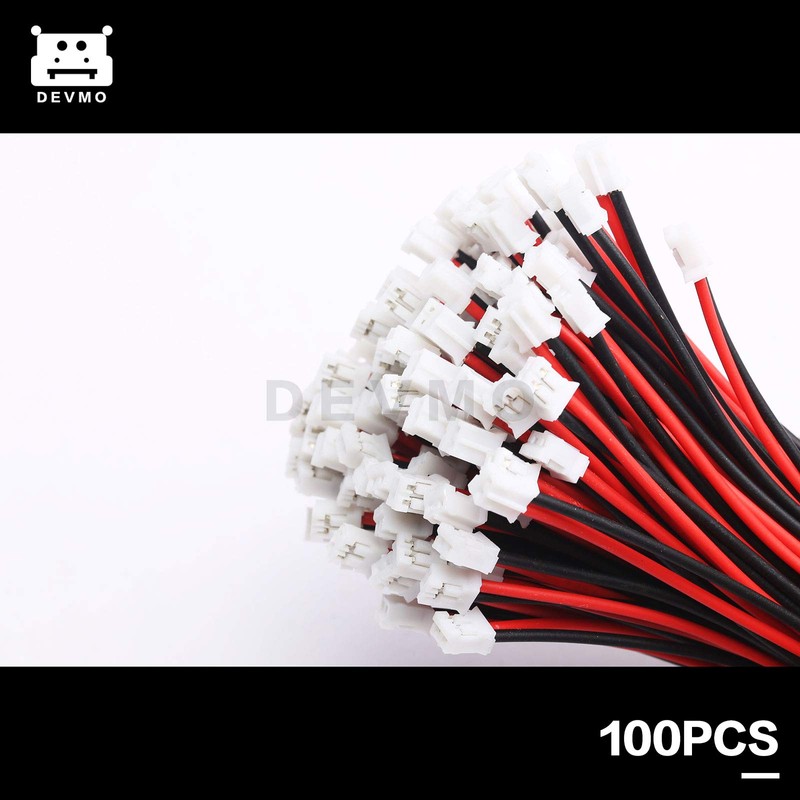 DEVMO 100 Sets Mini Micro JST 2.0 PH 2-Pin Connector