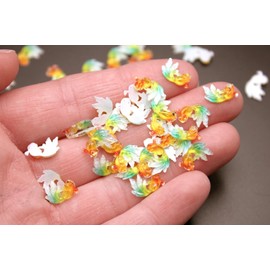 picocosmxiruo Micro Goldfish 10 or 20 Pk Orange or Rainbow Miniature Polyresin Flatback Gold Fish Cabochon for Fairy Garden, Terrarium, Zen Garden Pond (Micro Rainbow Fish)