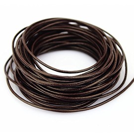 LolliBeads (TM) 1.5 mm Genuine Round Leather Cord Braiding String Dark Brown Espresso 10 Meters (10 Yards)